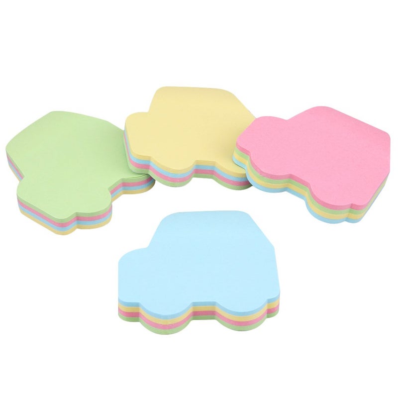 GTHER 4PCS Car Shaped Sticky Notes, Colored Sticky Notes Car Pink Blue Green Yellow Cute Fun Cool Self-Adhesive Note for Kids School Classroom Office College (Car) - Image 3